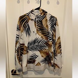 Sun & Stone Men’s Leaves Print Sweatshirt Hoodie Size Medium Pre Owned